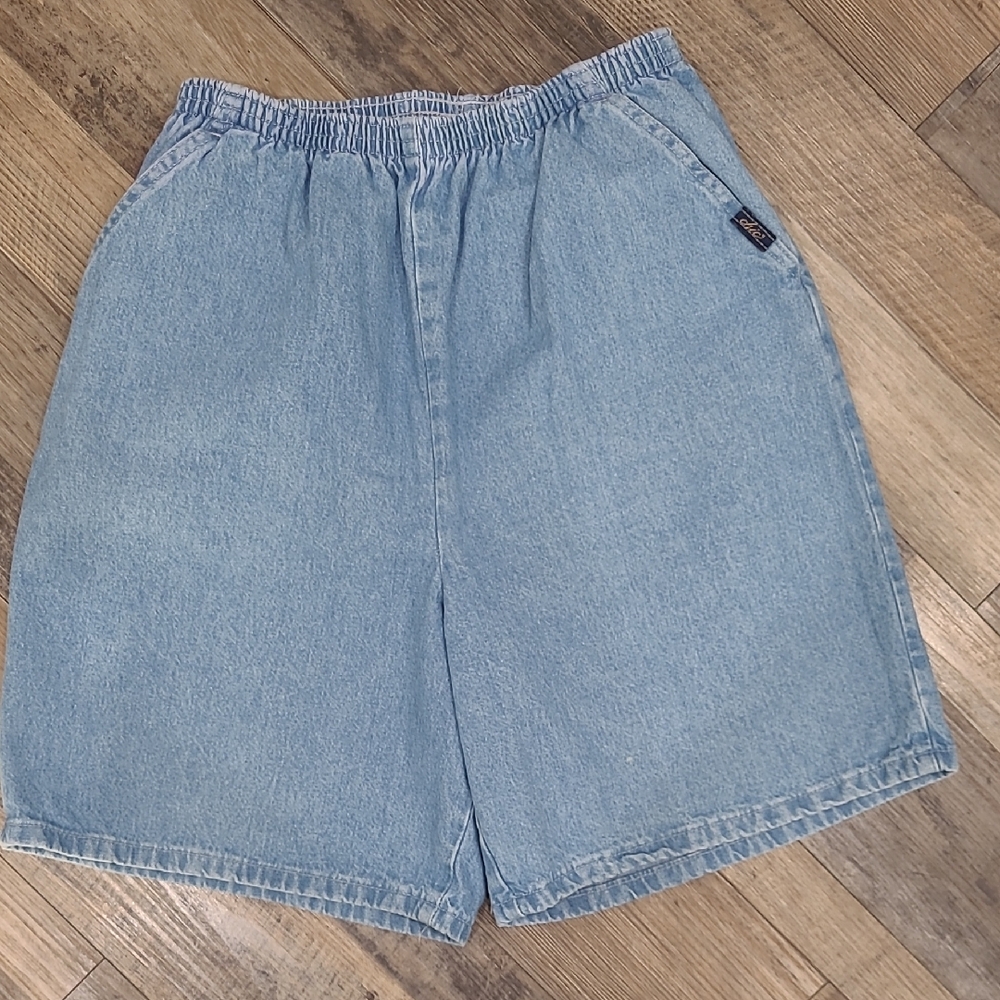 Vintage Chic Size 10 Stretch Waist Cotton Bermuda Shorts